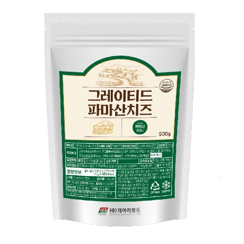 [데어리랜드] 그레이티드 파마산치즈 (파마산치즈98%), 1개, 500g