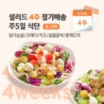 샐러드 4주 정기배송 주 5일 (닭+크래미+치즈+숯불+훈제오리), 20개, 245g